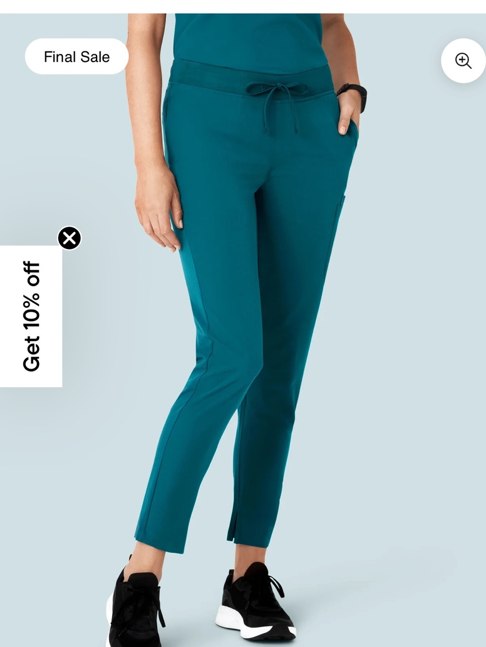 Mandala scrubs 6 pocket slim pant - peacock